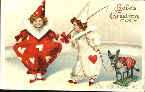 Clowns with heart costumes Children