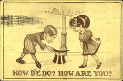 Cartoon Couple Greeting Postcard