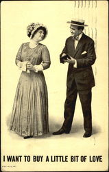 Man with wallet out talking to a woman Man with wallet out talking to a woman