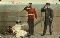 Marine and Wife Comic Postcard Postcard