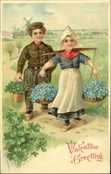 Dutch children Valentine Postcard