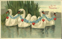 Goose with flower Animals Postcard Postcard