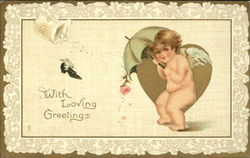 Cupid with an umbrella Postcard