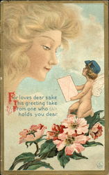 Cupid delivering a love letter Postcard