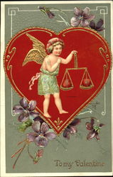 Cupid with Love Scale Postcard Postcard