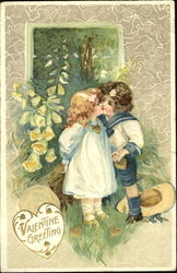 Children Kissing Postcard