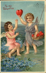 Cupids Wading in the Water Postcard Postcard