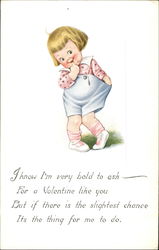 Shy little girl with rosy cheeks Postcard
