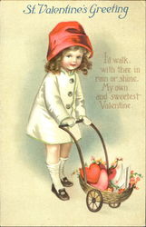 little girl in red hat Postcard