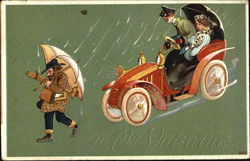 Couple in a Car Driving in the Rain Couple in a Car Driving in the Rain