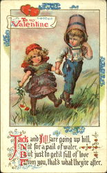 Jack and Jill Holding Hands Postcard