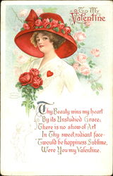 Woman Wearing a Large Red Hat Women Aleinmuller Postcard Postcard