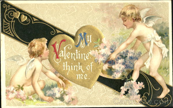 Cupids With a Basket of Flowers