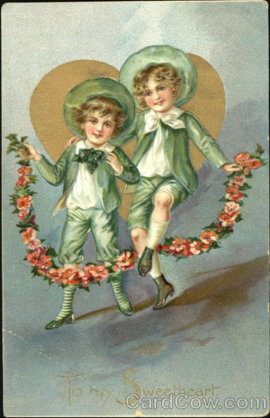 Children Playing with Garland