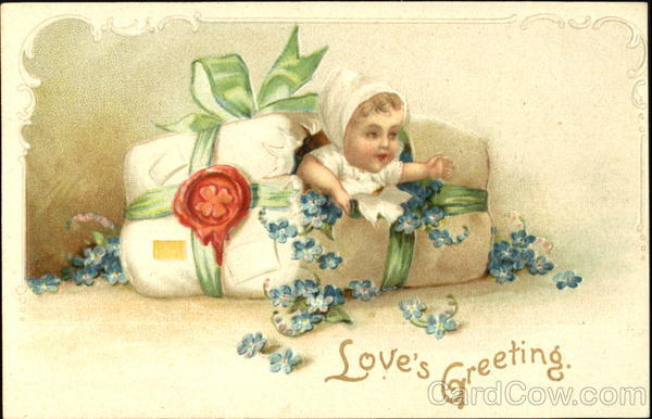 Gift box having baby and flowers Children