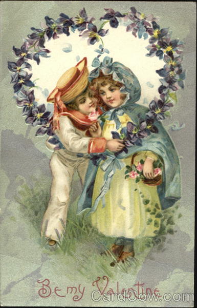 Boy and girl cuddling Children