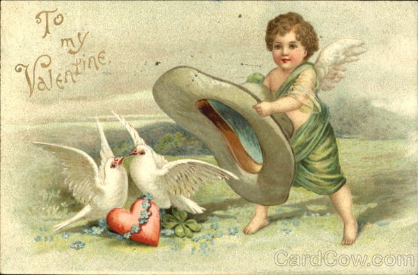 Little Cupid Holding a Hat