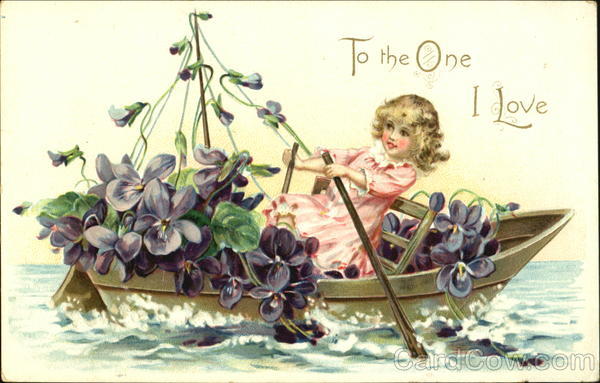 Girl in Canoe with flowers