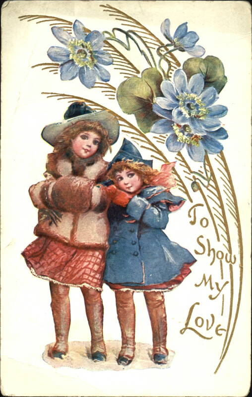 Two girls with Flowers Children
