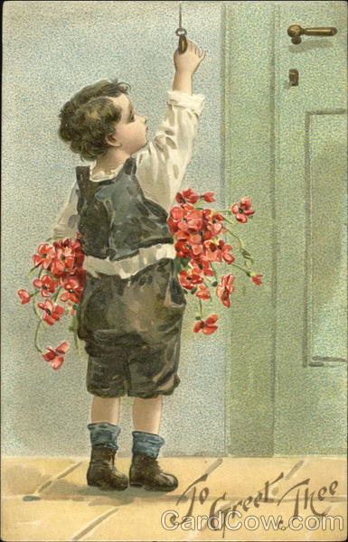 Little Boy With Flowers Children
