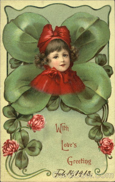 Girl and Four Leaf Clover Children