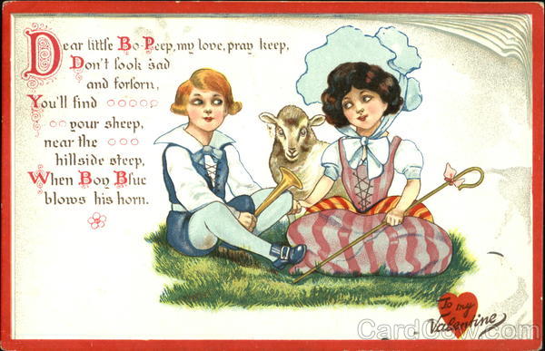 A girl ,a boy and a sheep Children