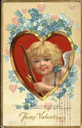Cupid in a heart Postcard