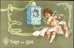 Cupid on the telephone Postcard