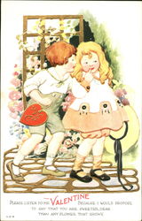 Boy With Arm Around Girl Postcard