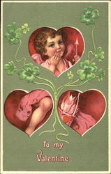 Pretty Cupid and Hearts Postcard Postcard