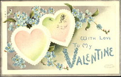 Hearts and Blue Flowers Postcard Postcard