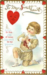 Little Boy on Bended Knee Postcard