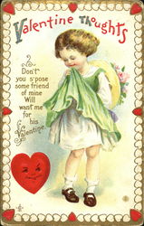 A cute Valentine Girl Postcard