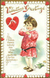 Child in dress, with broken heart Postcard