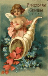 Cupid with hearts Postcard