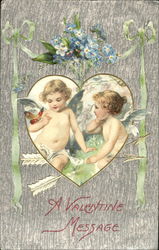Two angels in a heart Postcard