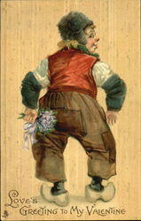 Cute Girl with Flower Postcard