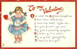 Pretty girl with heart Postcard