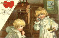 Childrens making Phone call Postcard