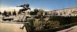 Monument to David Sasunsky on the railway square Yerevan, Armenia Large Format Postcard Large Format Postcard