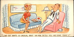 And Just What's So Unusual About This New Tattoo You Had Done Today? Large Format Postcard