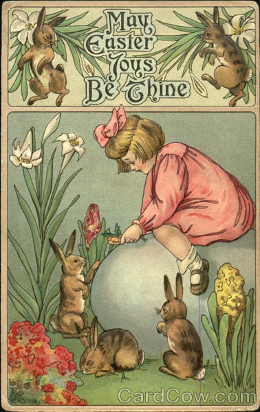 Girl with Bunnies With Children