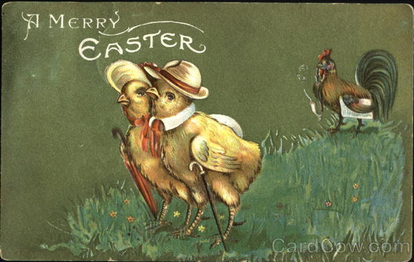 A Hen and Two Chicks With Chicks