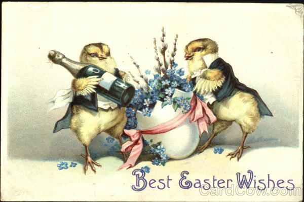 Chicks in Tailcoats with Champagne With Chicks