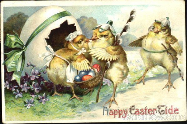 Chicks in Hats with Eggs With Chicks