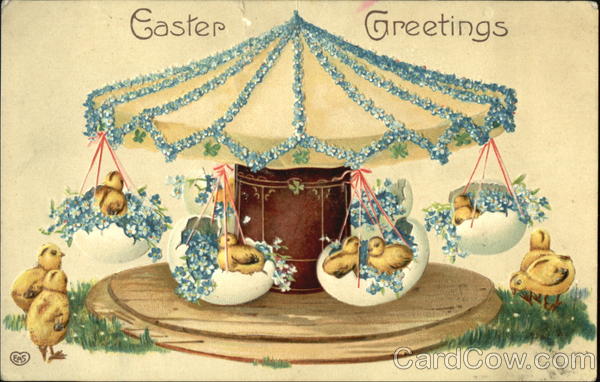 Chicks riding on a merry-go-round With Chicks