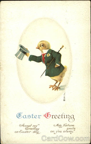 Chick with jacket, red tie, cane and top hat With Chicks