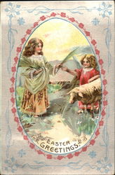 Angel, and Lamb at a River Postcard