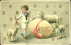Little boy with lambs Little boy with lambs