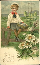 Boy on the fence Postcard
